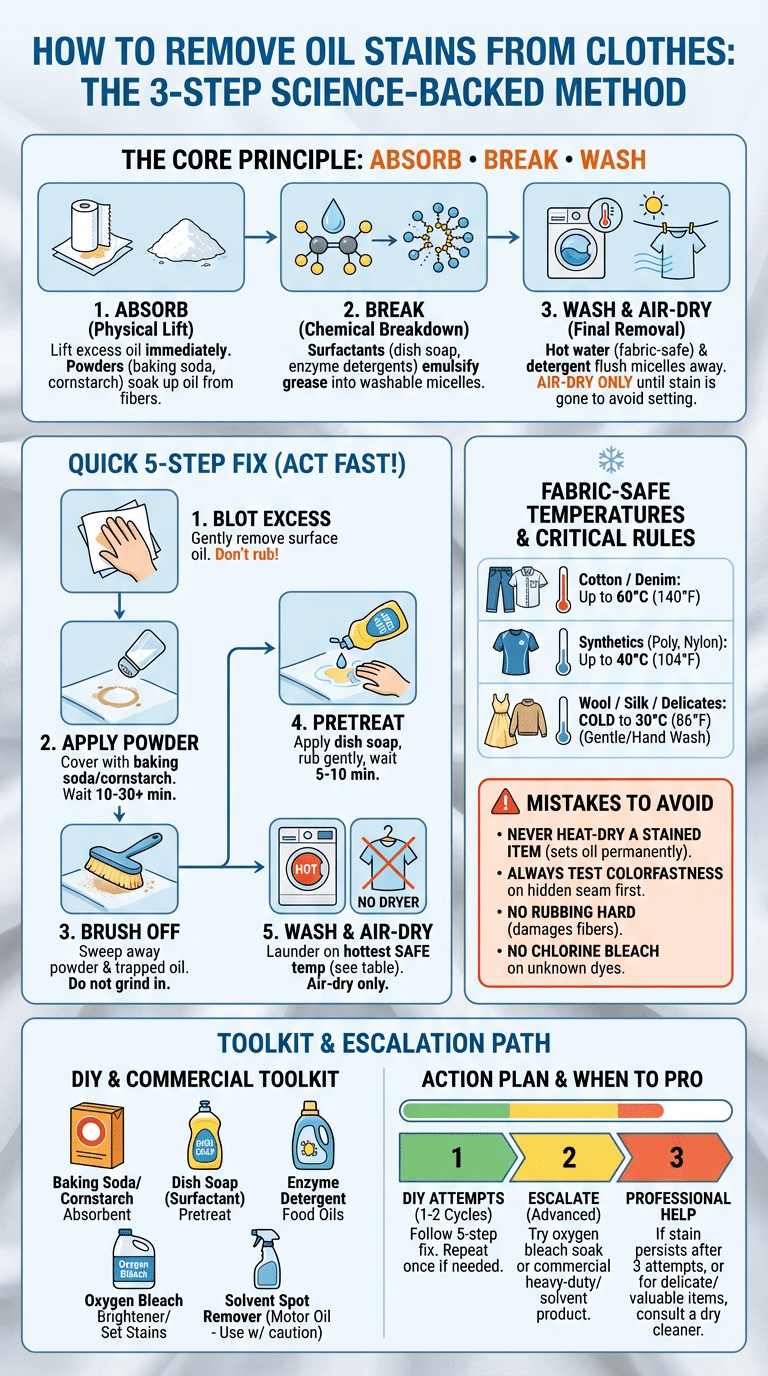 how to remove oil stains from clothes