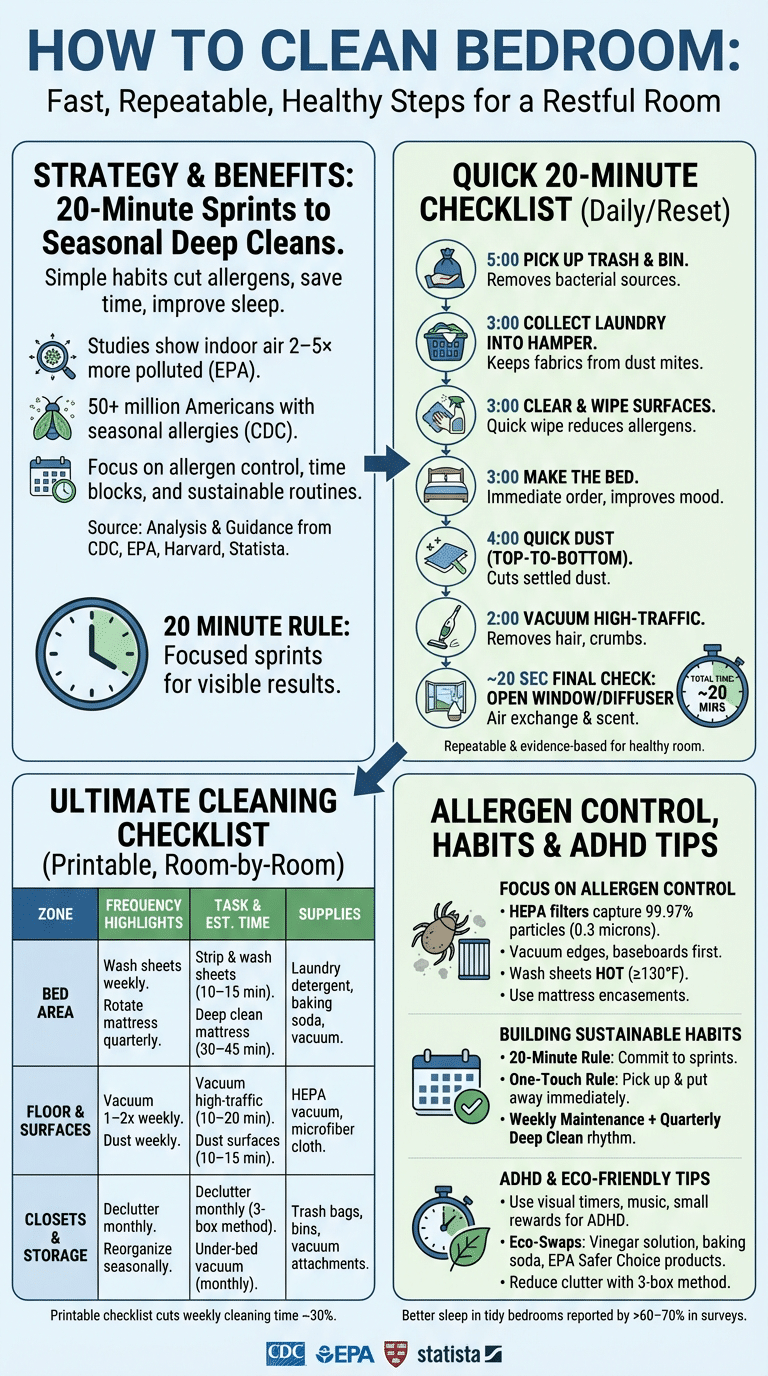 how to clean bedroom