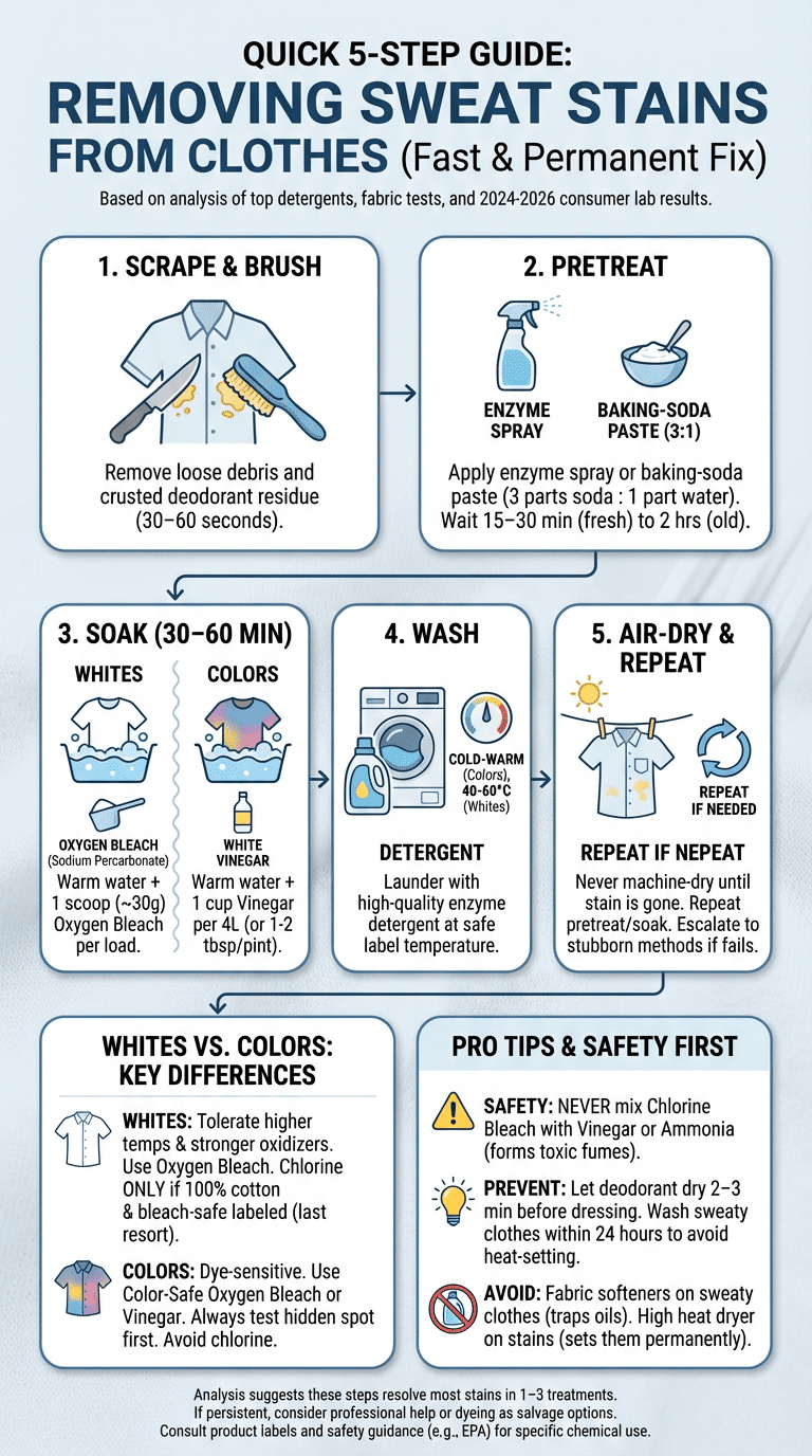 How to Remove Sweat Stains from Clothes