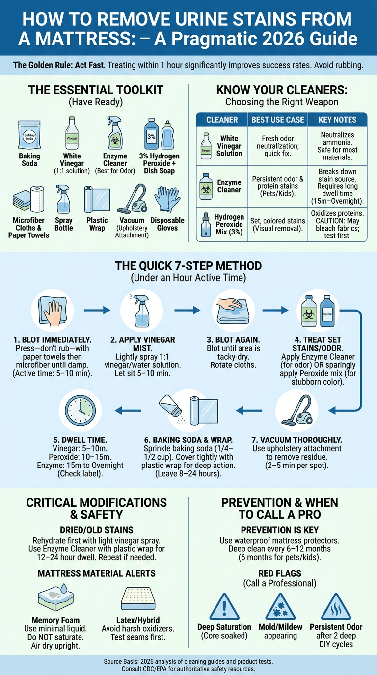 how to remove urine stains from mattress