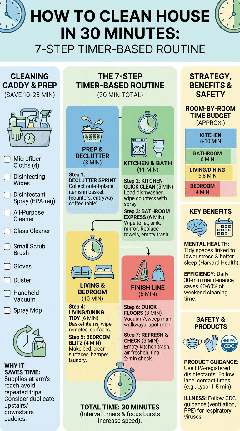 how to clean house in 30 minutes