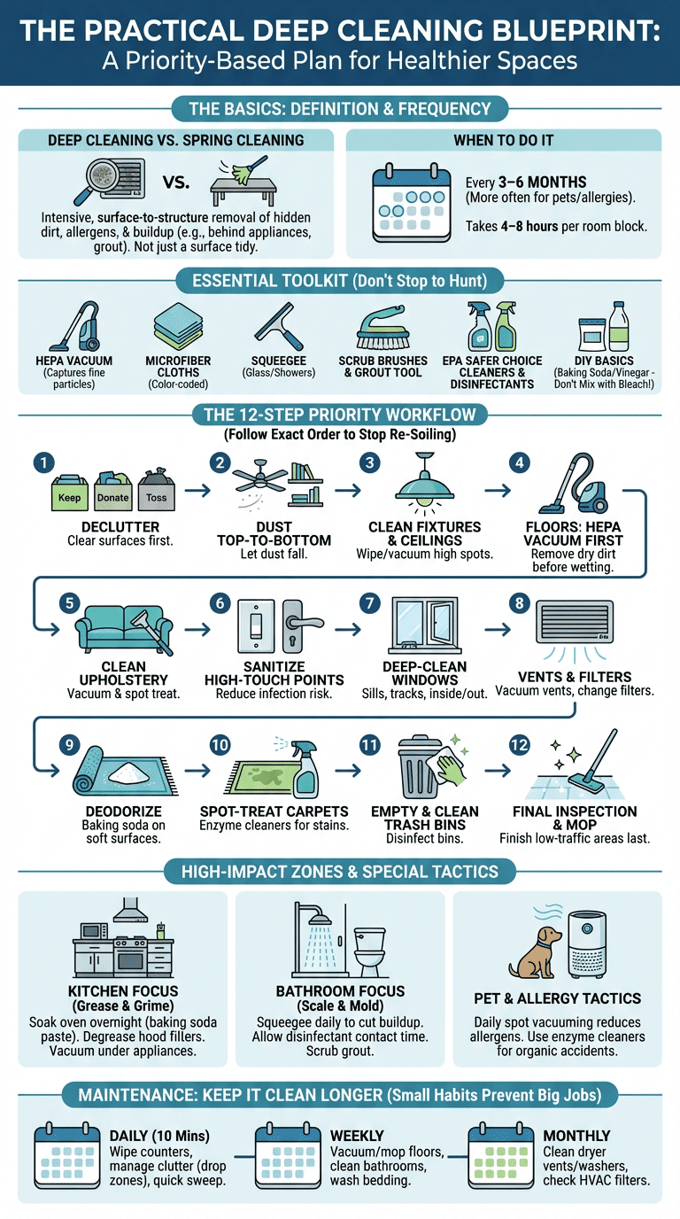 how to deep clean your house