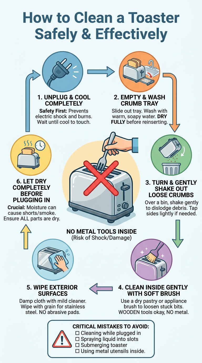How to Clean a Toaster Safely Without Damaging It infographic