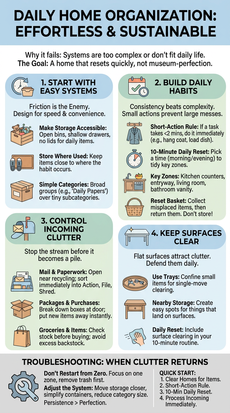 How to Keep Your Home Organized Every Day infographic