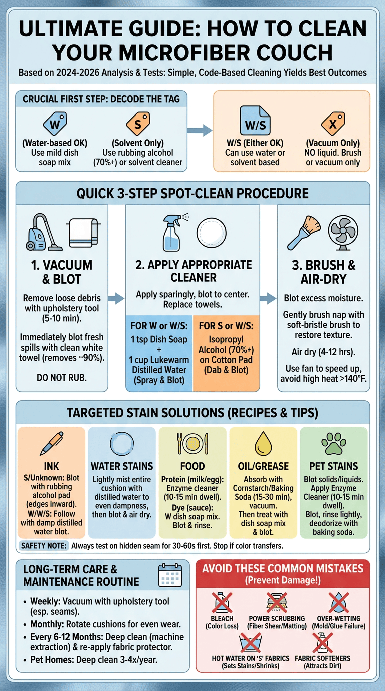 how to clean microfiber couch