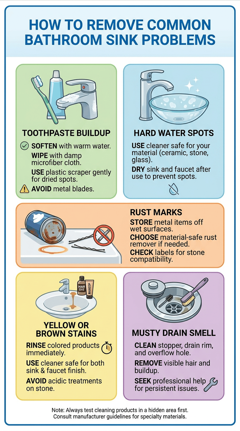 How to Clean a Bathroom Sink section infographic
