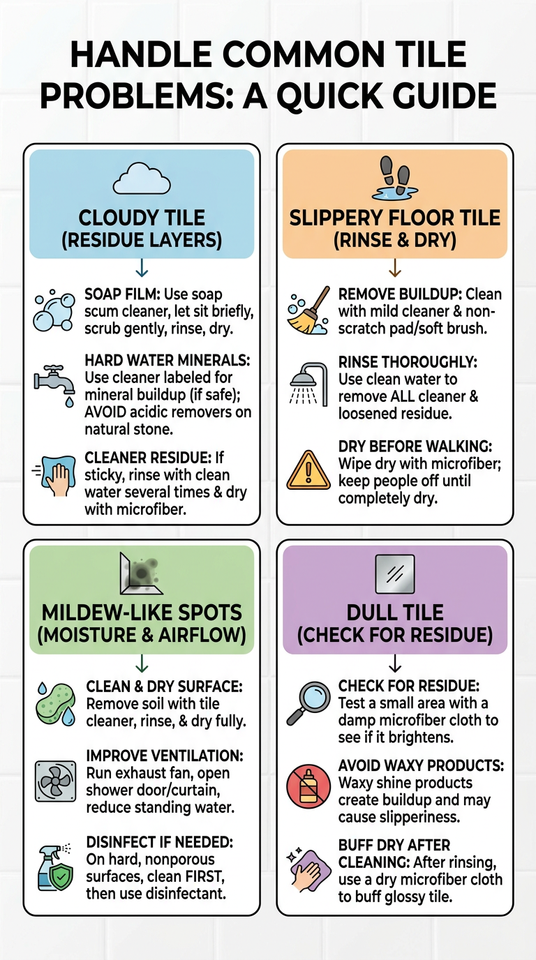 How to Clean Bathroom Tiles section infographic