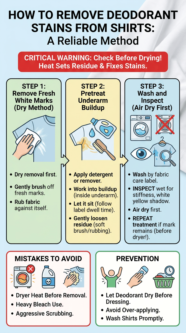 How to Remove Deodorant Stains from Shirts infographic