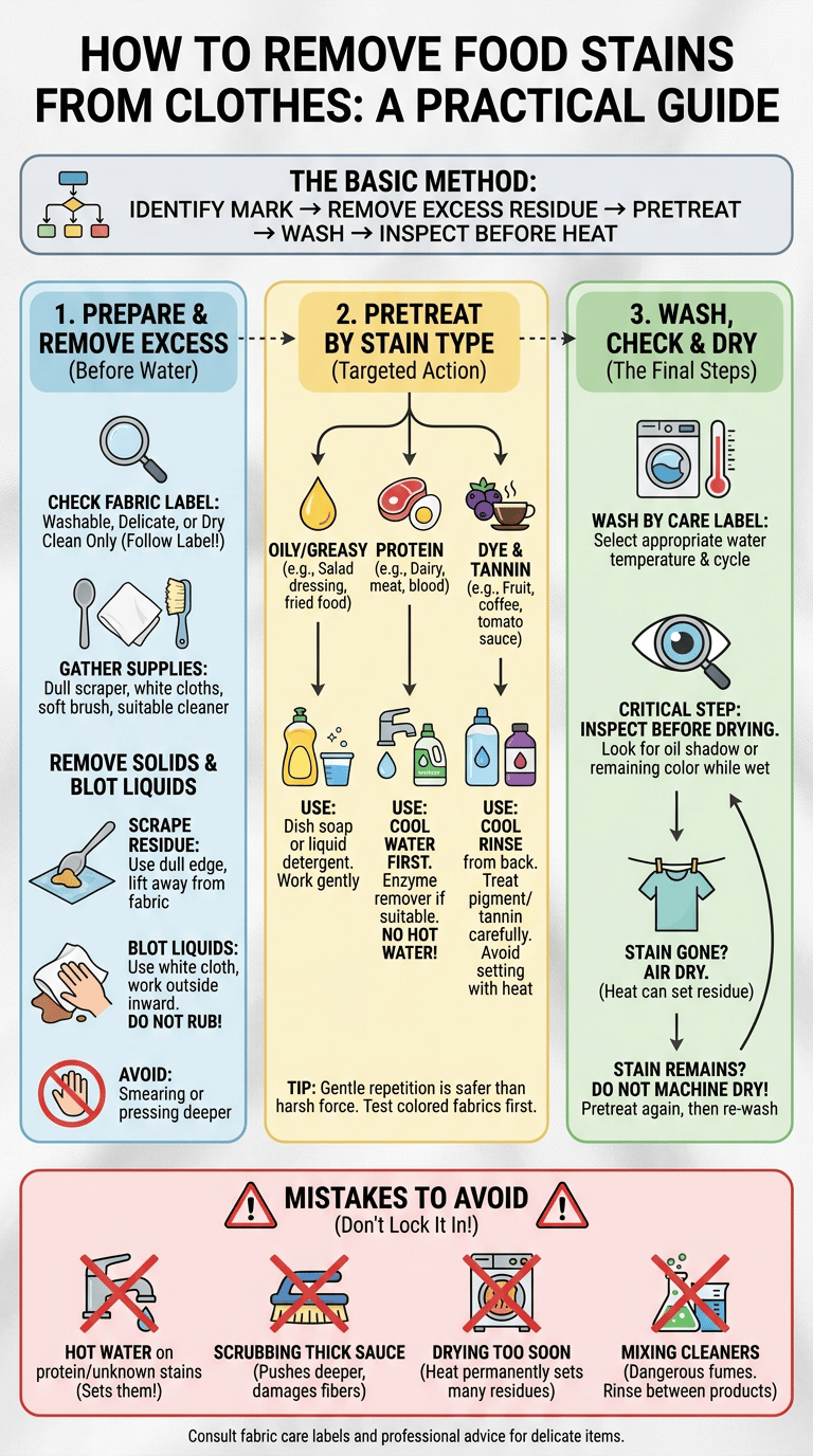 How to Remove Food Stains from Clothes infographic