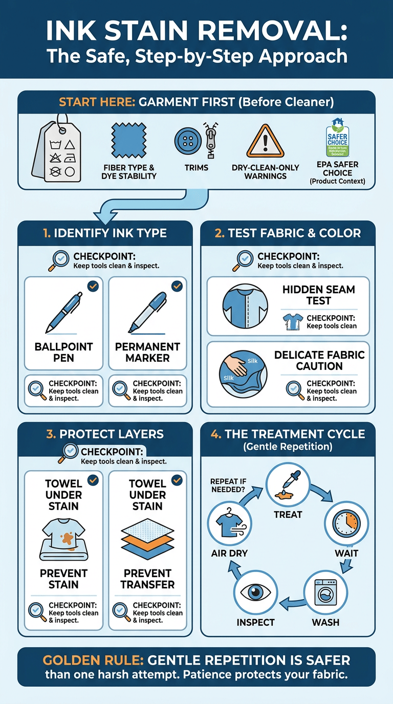 How to Remove Ink Stains from Clothes infographic