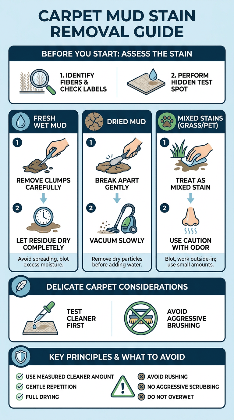 How to Remove Mud Stains from Carpet infographic