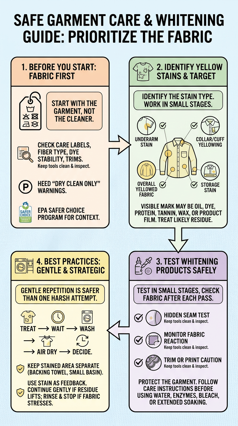How to Remove Yellow Stains from White Clothes infographic