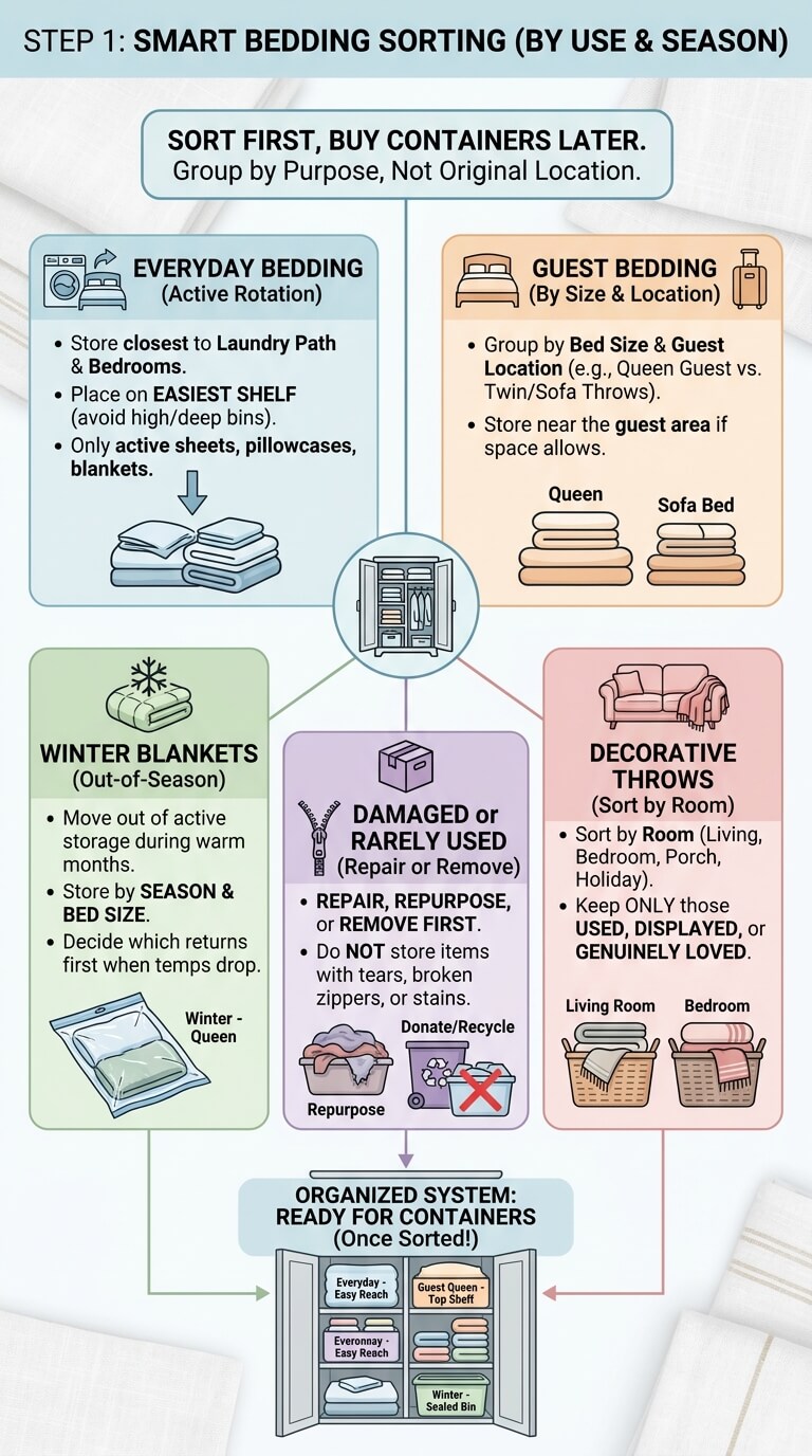 How to Store Bedding and Blankets step 1