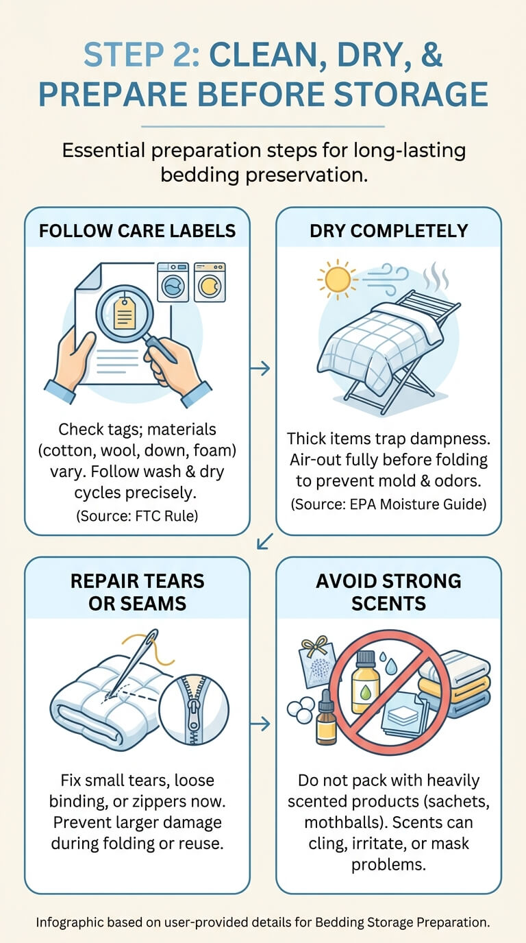 How to Store Bedding and Blankets step 2