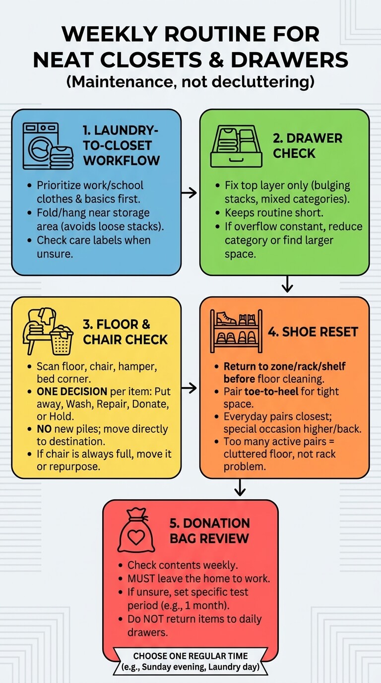 Weekly Routine to Keep Closets and Drawers Neat