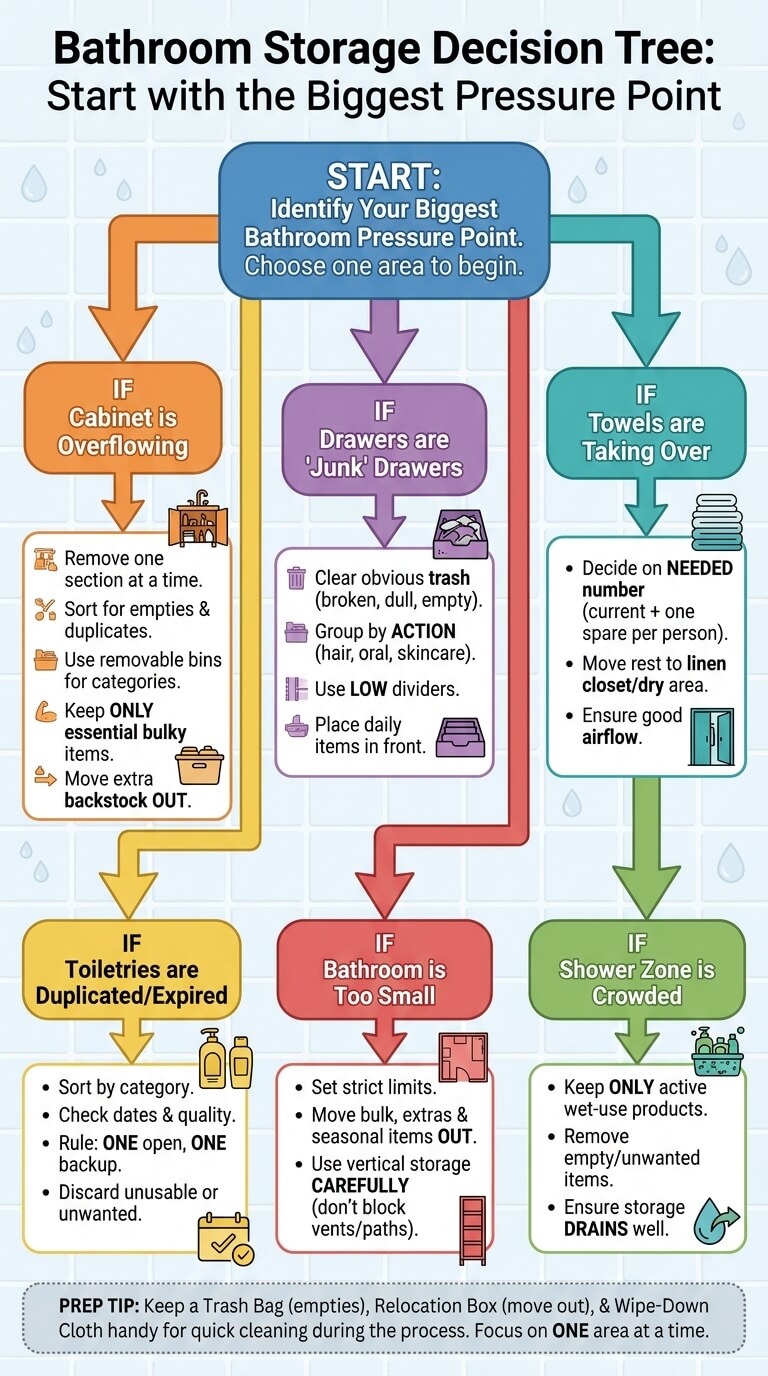 Bathroom Storage Organization Guide infographic full article