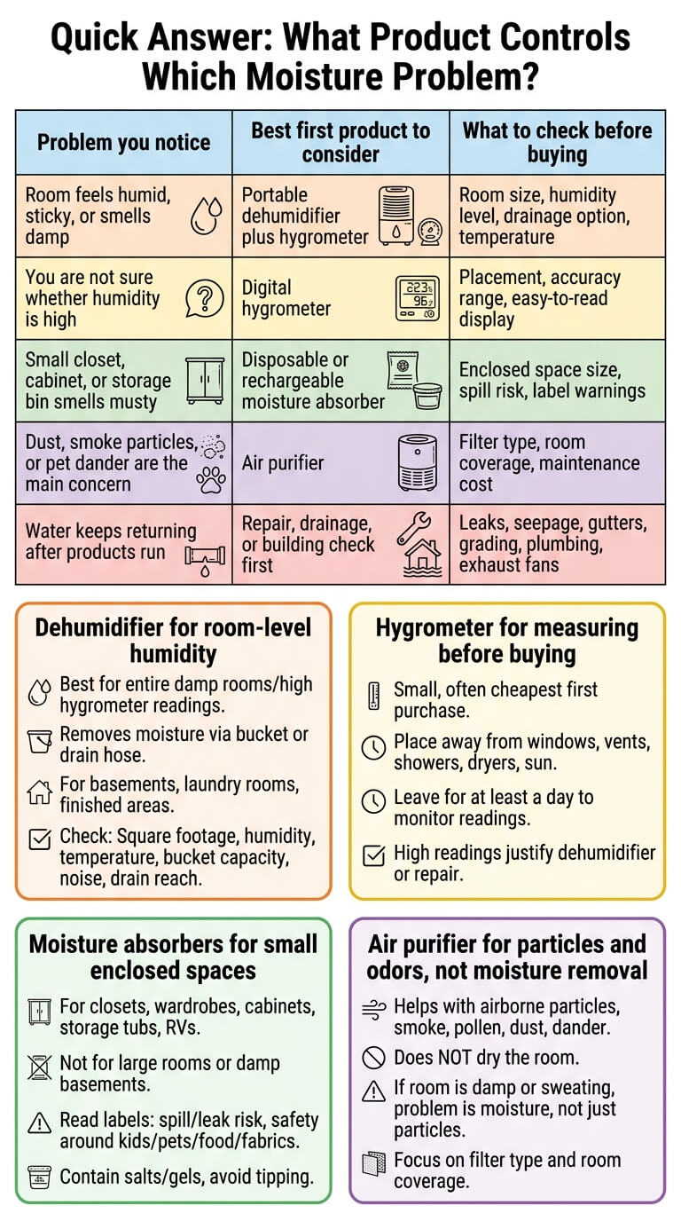 What Product Controls Which Moisture Problem