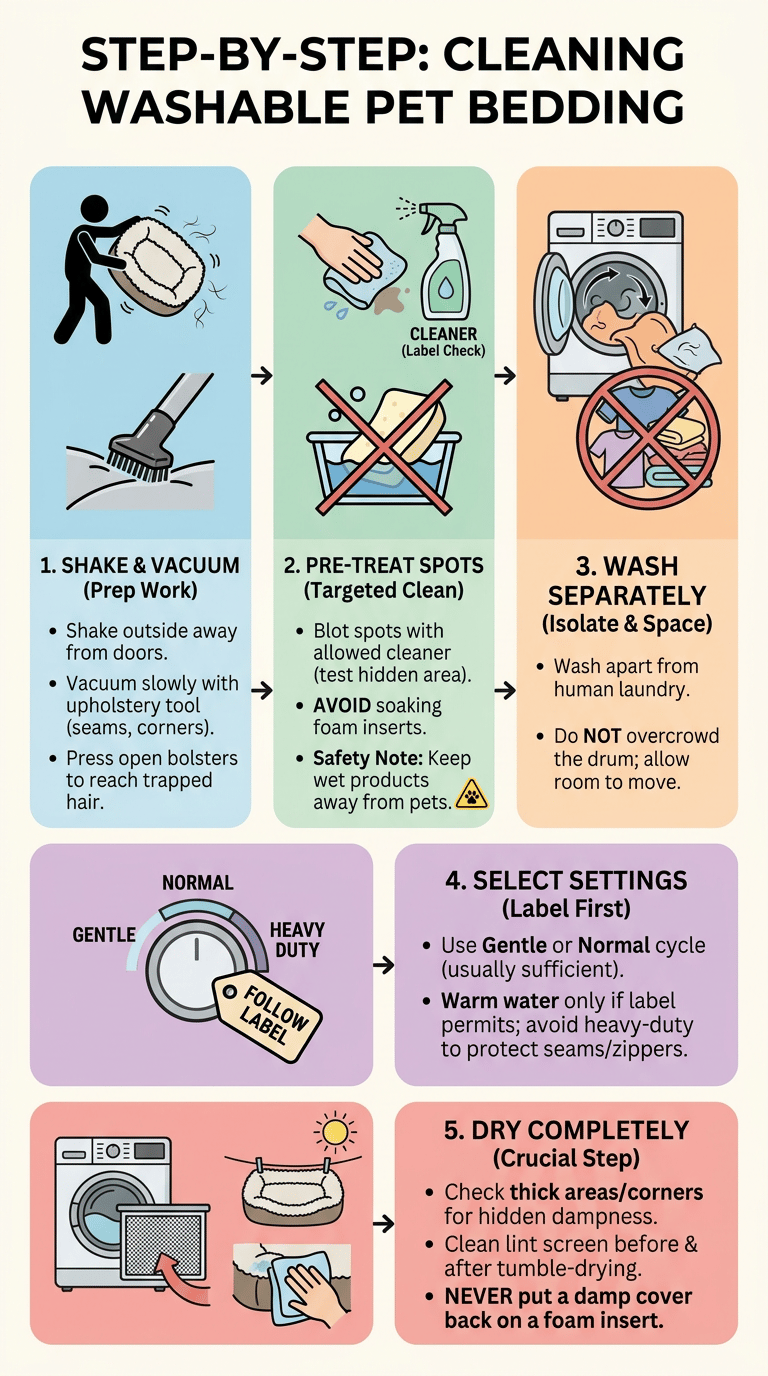 How to Clean Pet Bedding infographic section 1