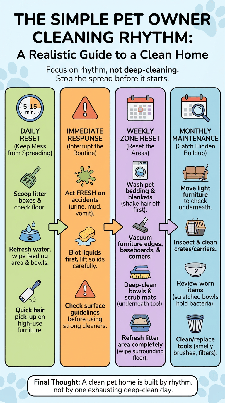 How to Keep a House Clean with Pets infographic full article
