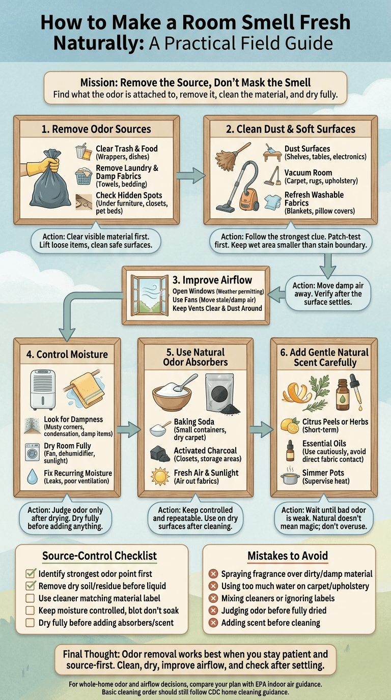How to Make a Room Smell Fresh Naturally infographic full article
