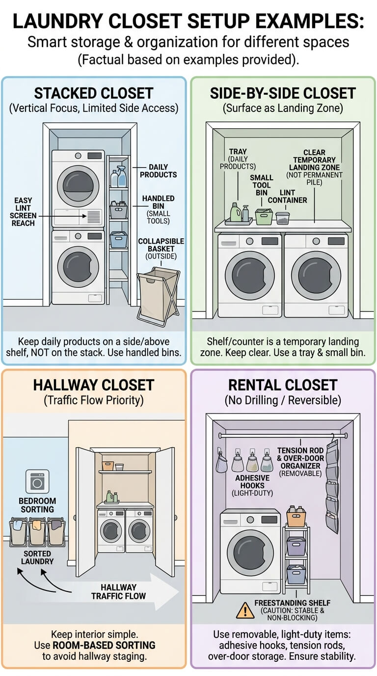 Laundry Closet Setup Examples