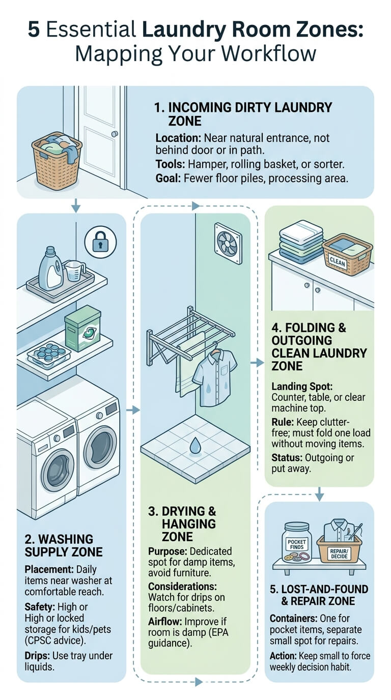 Map the Main Laundry Zones