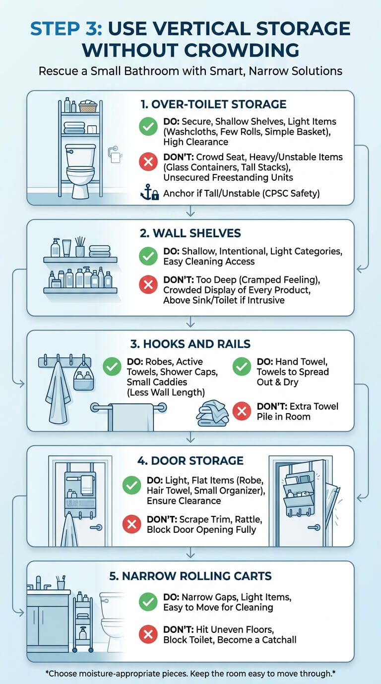 Use Vertical Storage Without Crowding the Room
