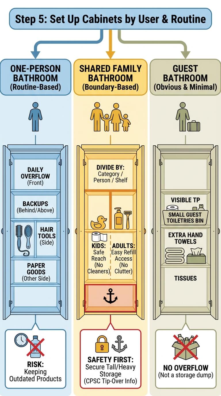 Set Up Cabinets by User and Routine