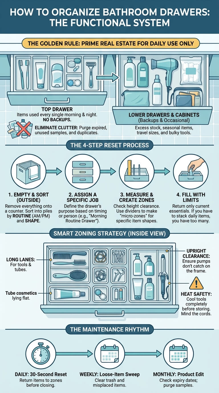 How to Organize Bathroom Drawers