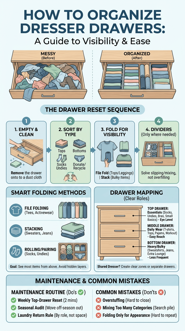 How to Organize Dresser Drawers