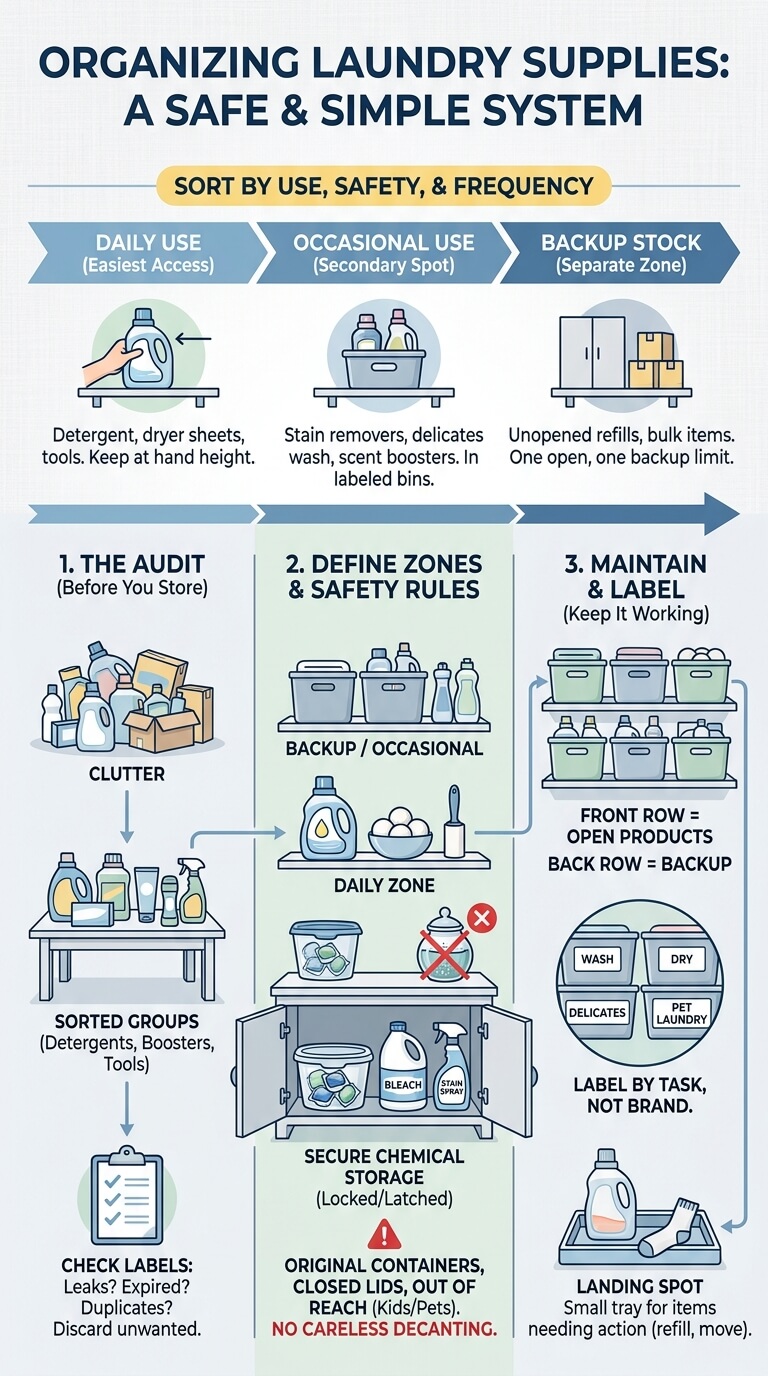 How to Organize Laundry Supplies