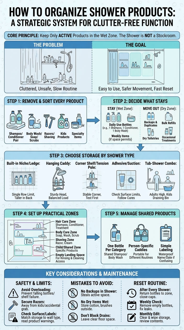 How to Organize Shower Products
