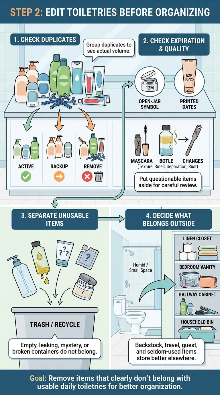Edit Toiletries Before Organizing
