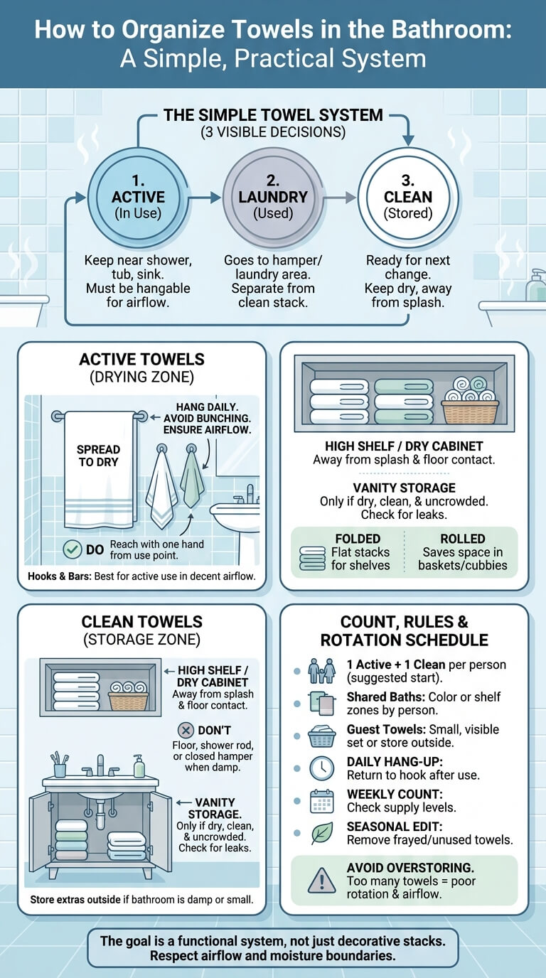 How to Organize Towels in Bathroom