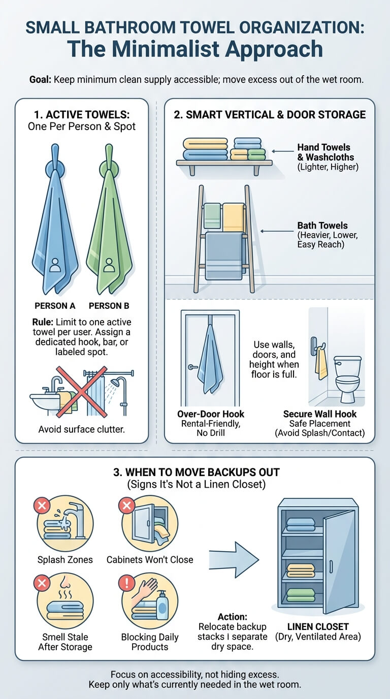 Small Bathroom Towel Organization