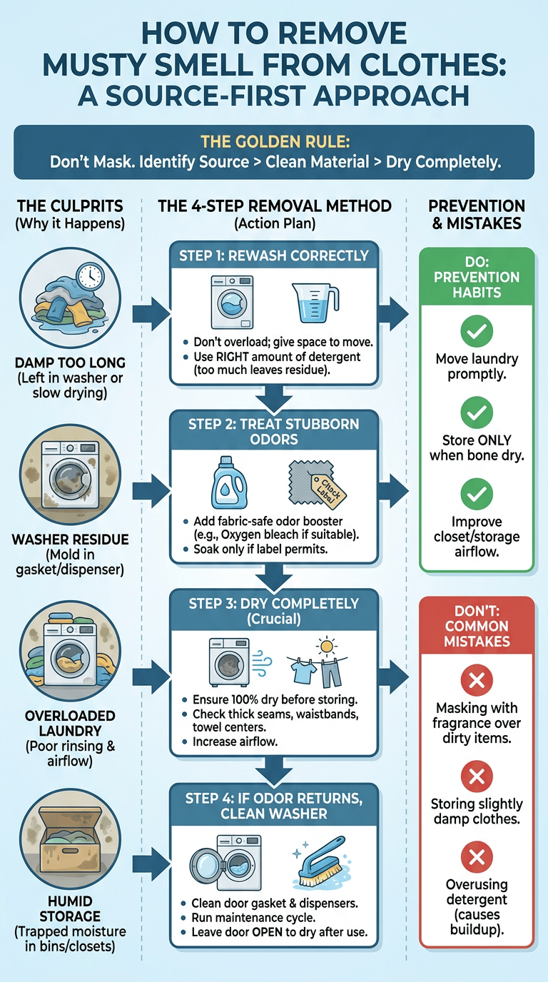 How to Remove Musty Smell from Clothes infographic full article