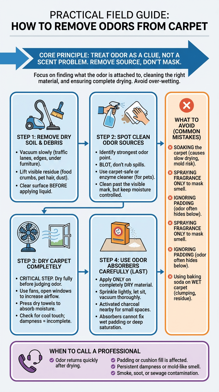 How to Remove Odors from Carpet infographic full article