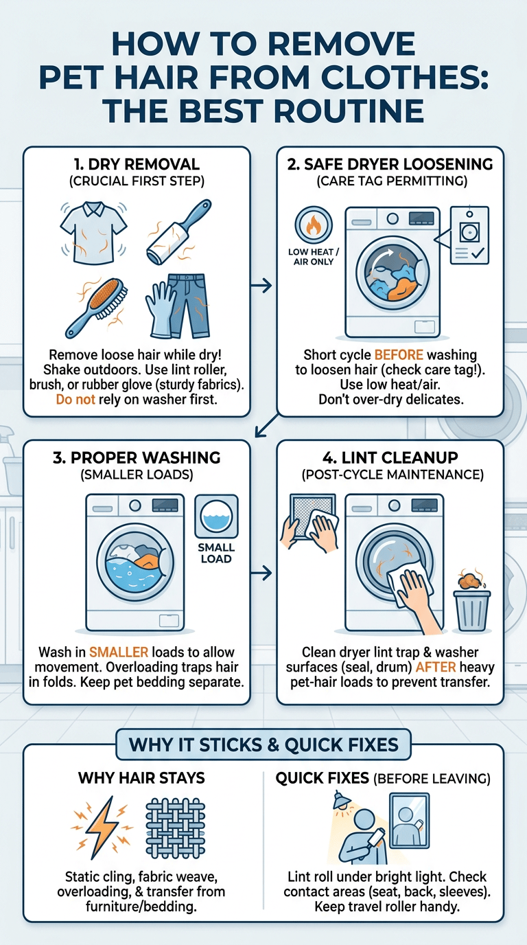How to Remove Pet Hair from Clothes infographic full article