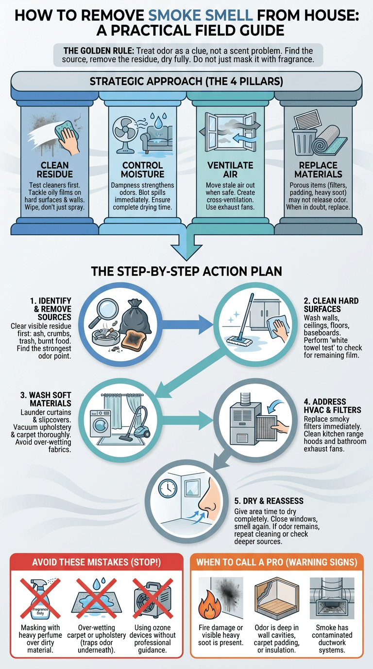 How to Remove Smoke Smell from House infographic full article