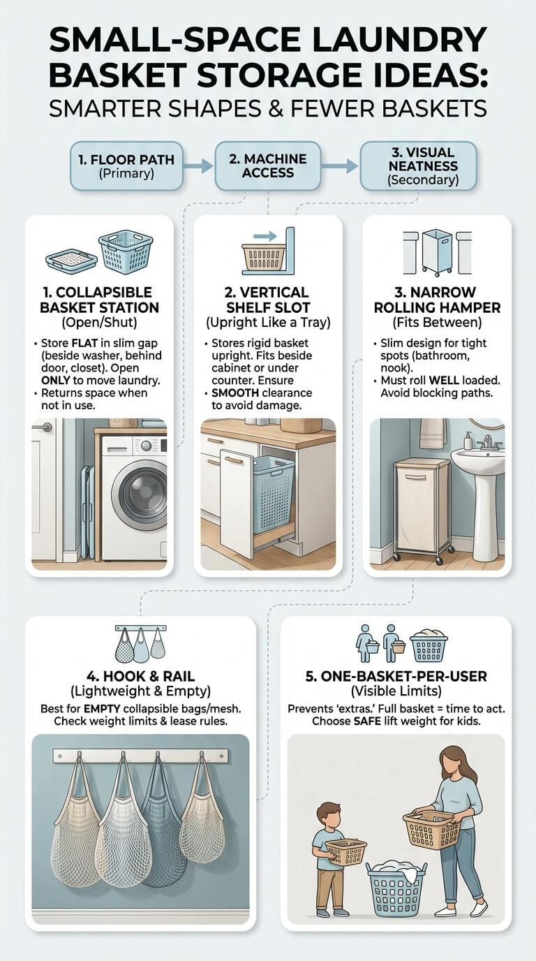 Small-Space Laundry Basket Storage Ideas