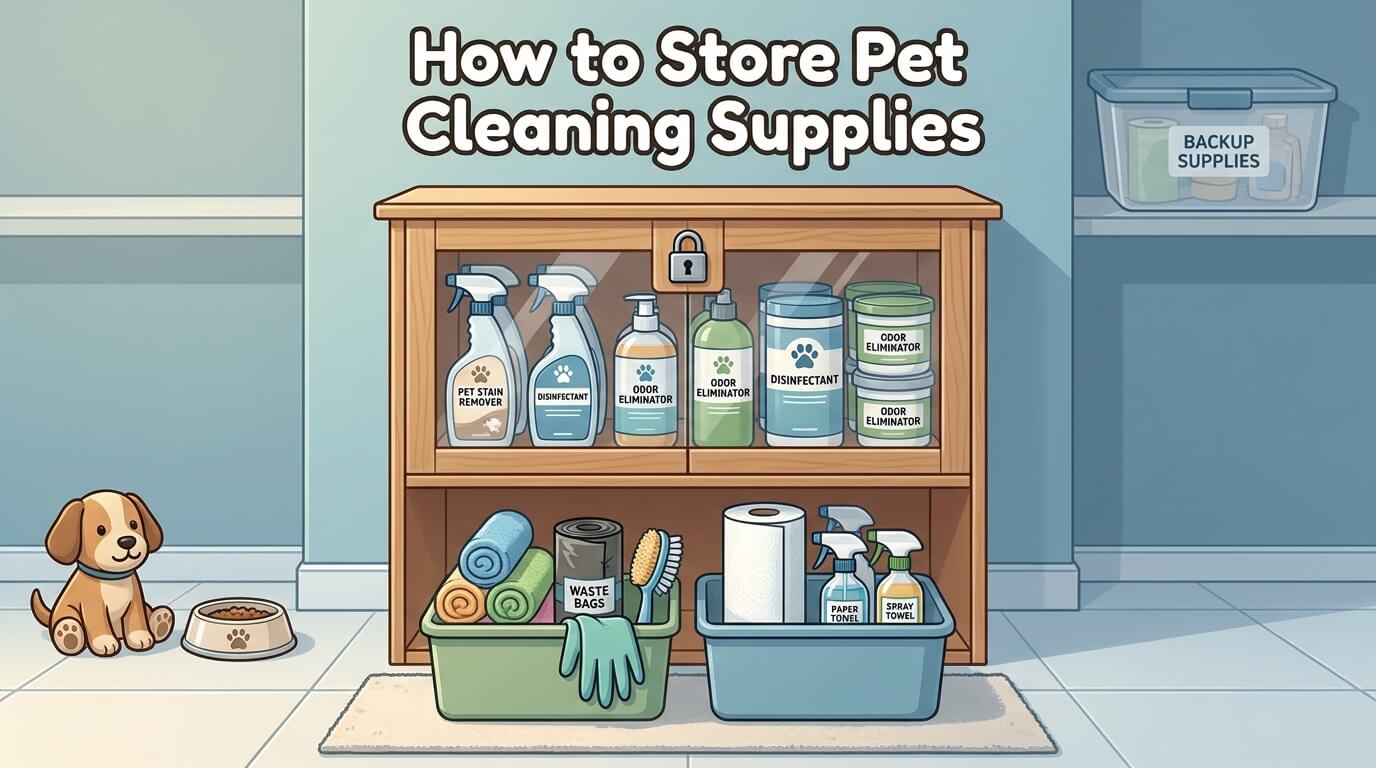 How to Store Pet Cleaning Supplies featured image