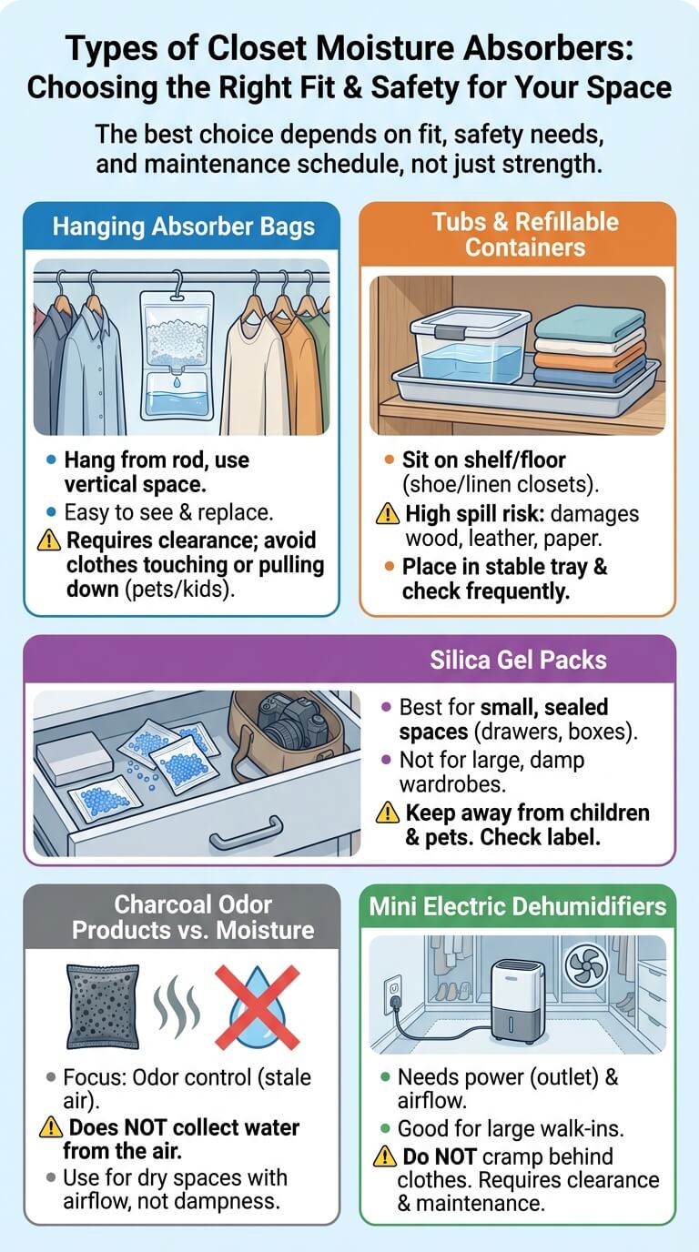 Types of Closet Moisture Absorbers