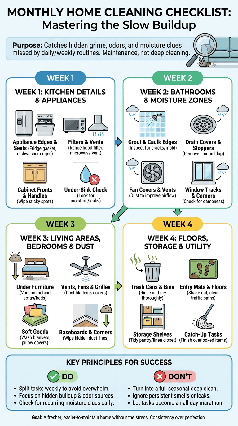 Monthly Home Cleaning Checklist infographic full article