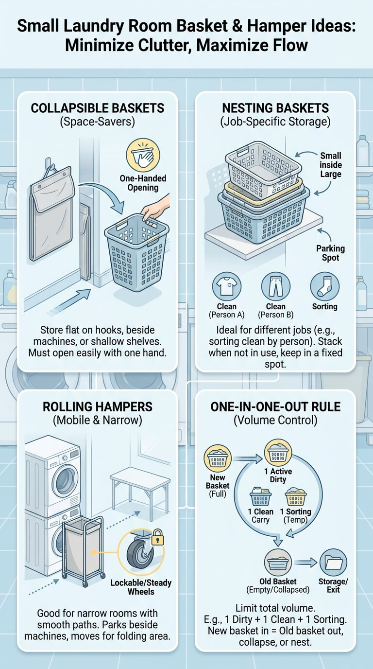 Basket and Hamper Ideas for Small Laundry Rooms