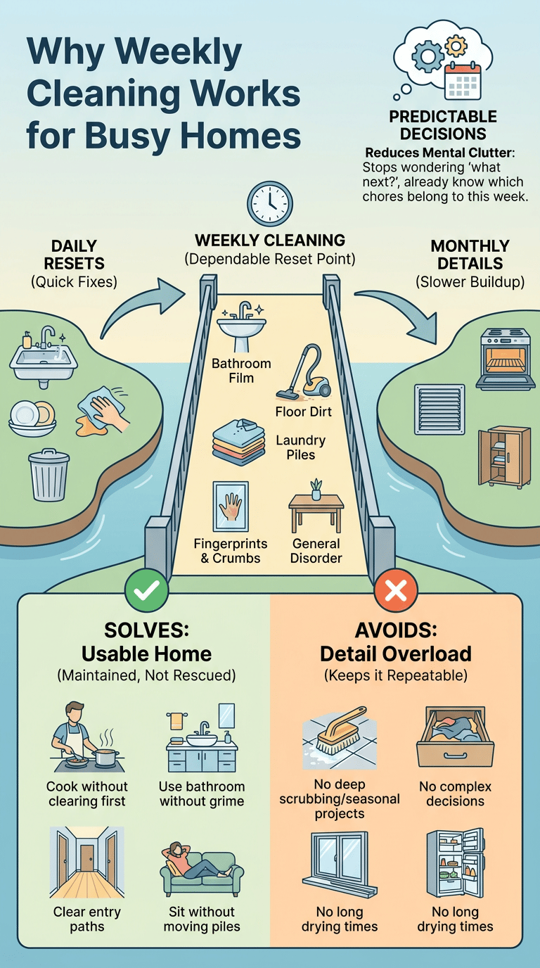 Weekly Cleaning Schedule for Busy People infographic section 1
