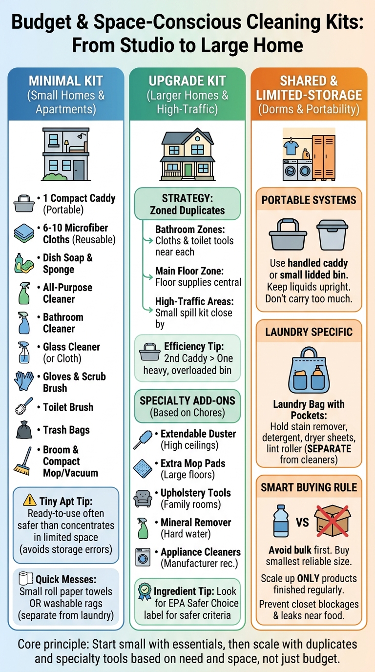 Budget, Small-Space, and Apartment Cleaning Kits