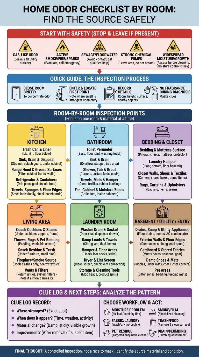 Home Odor Checklist by Room