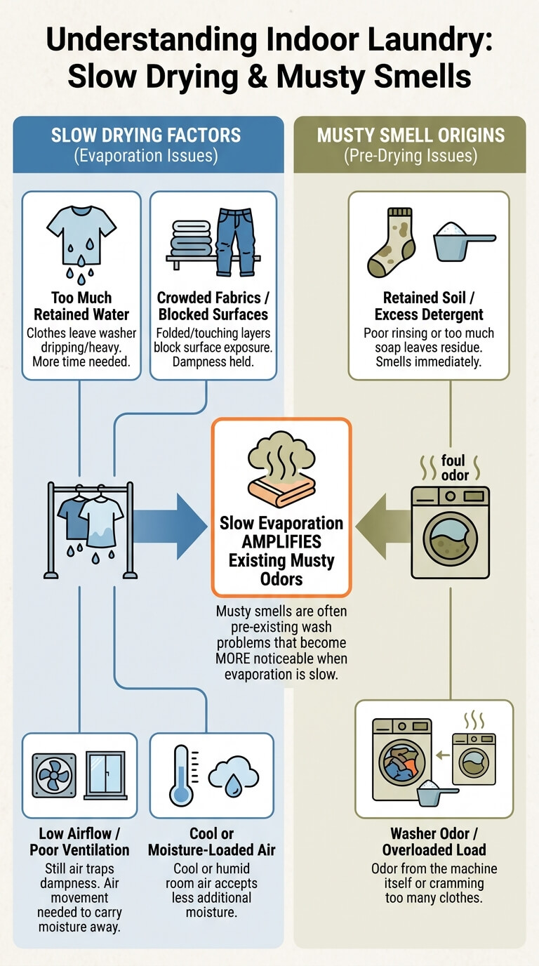 Why Indoor Laundry Dries Slowly or Smells Musty