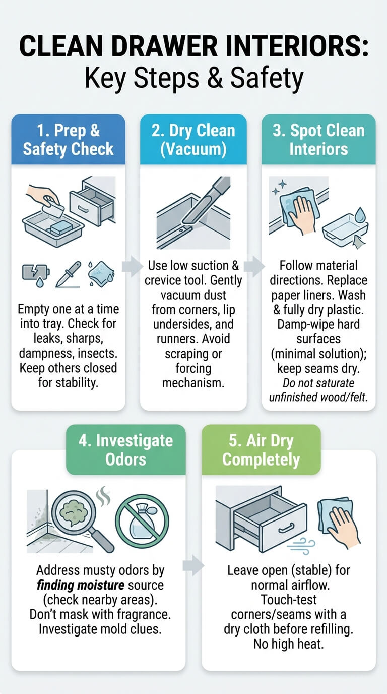 Clean Drawer Interiors