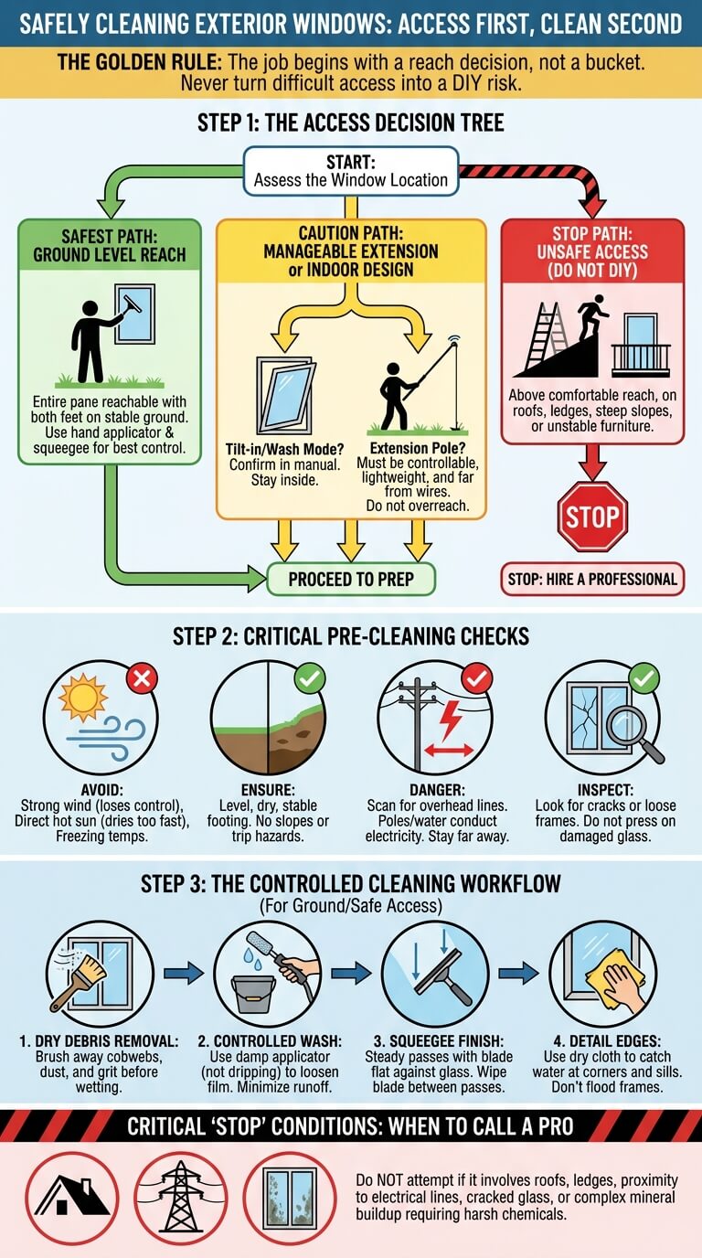 How to Clean Exterior Windows Safely